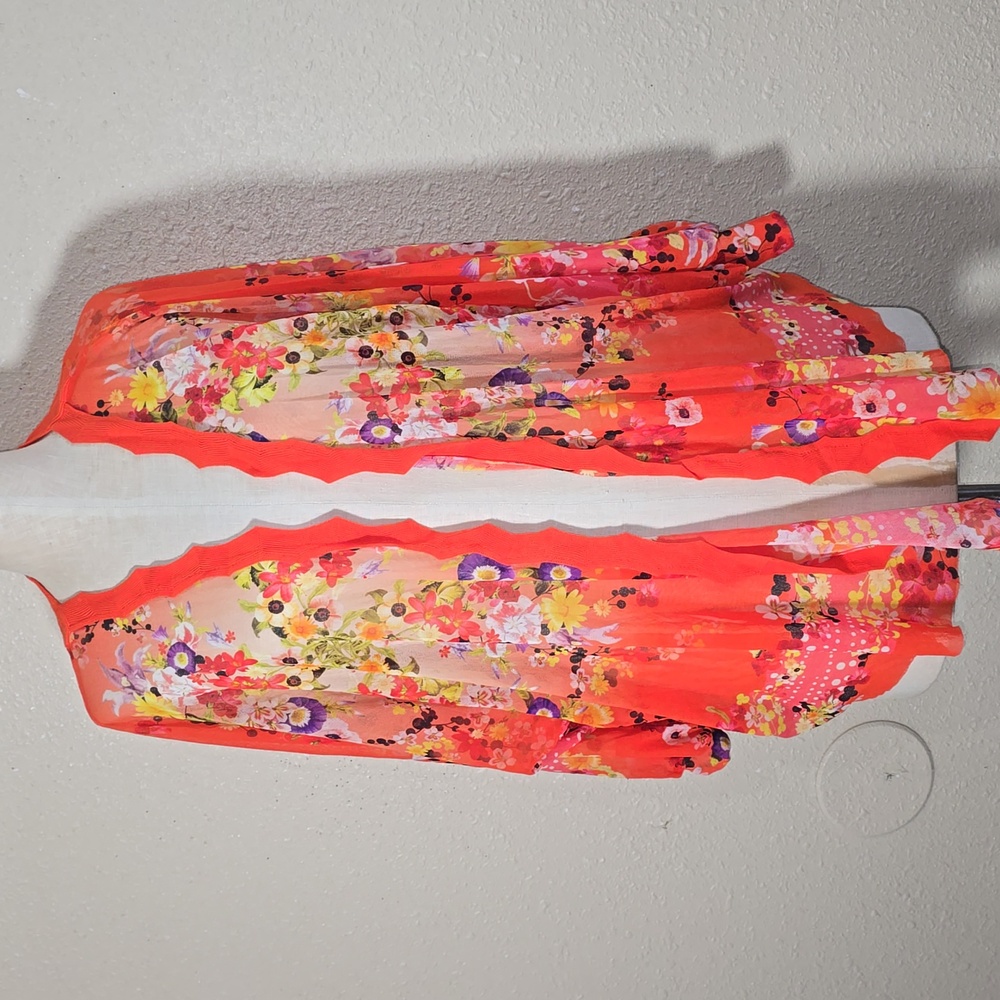 Fuzzi Floral Sheer Kimono Cardigan